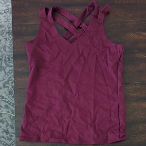 Loveappella Red Sleeveless Cut Out Tank Top